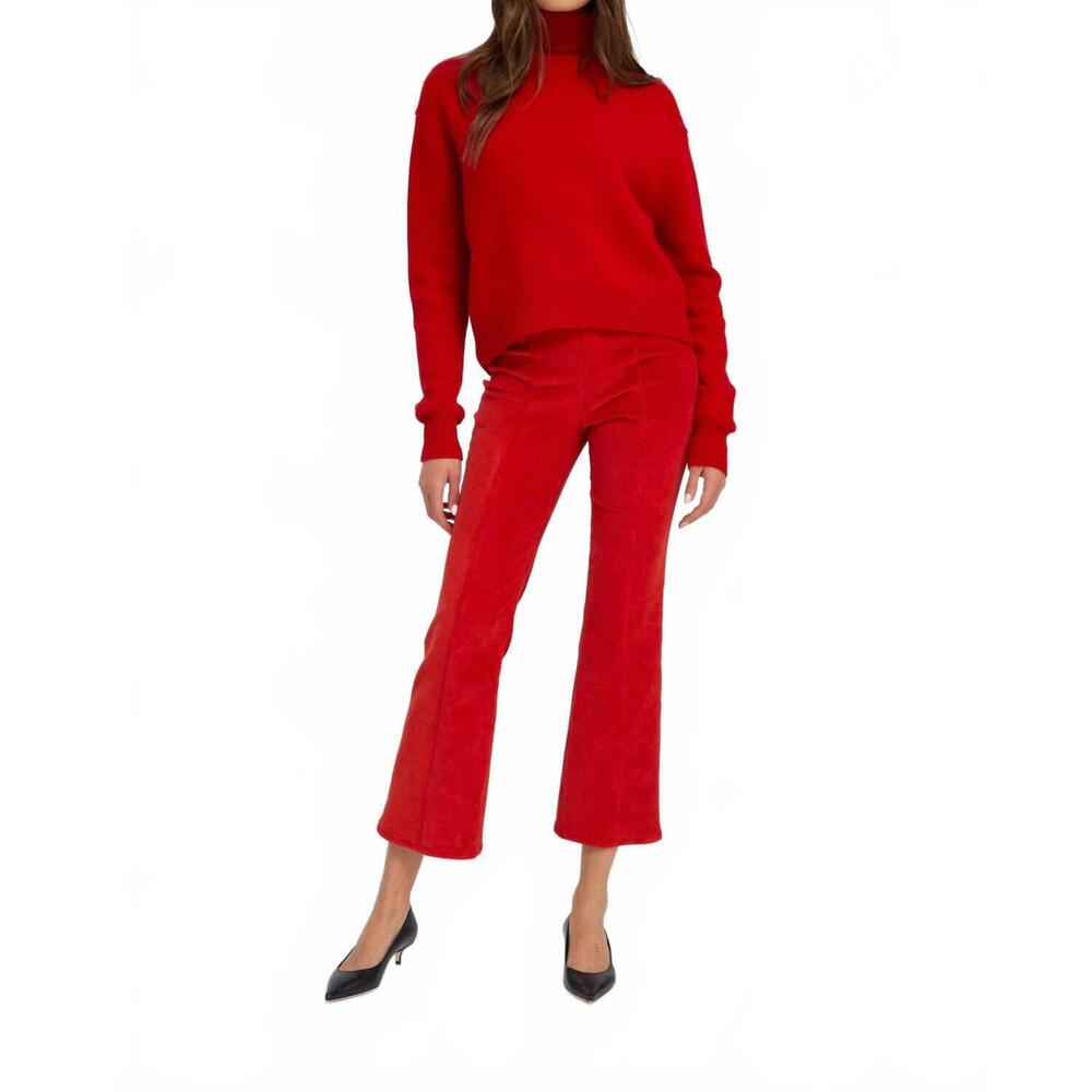 NEW SPRWMN ankle flare pants with princess seam in red